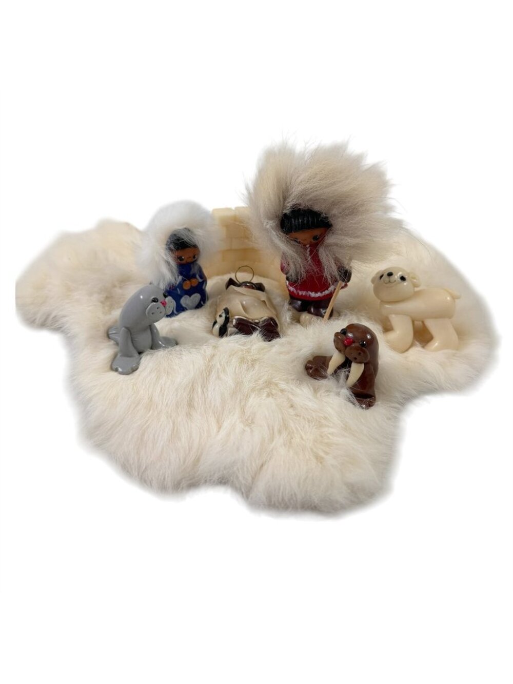 7 Piece Nativity Figurine Set Becky Martin Alaska Native Inuit Eskimo Windsong